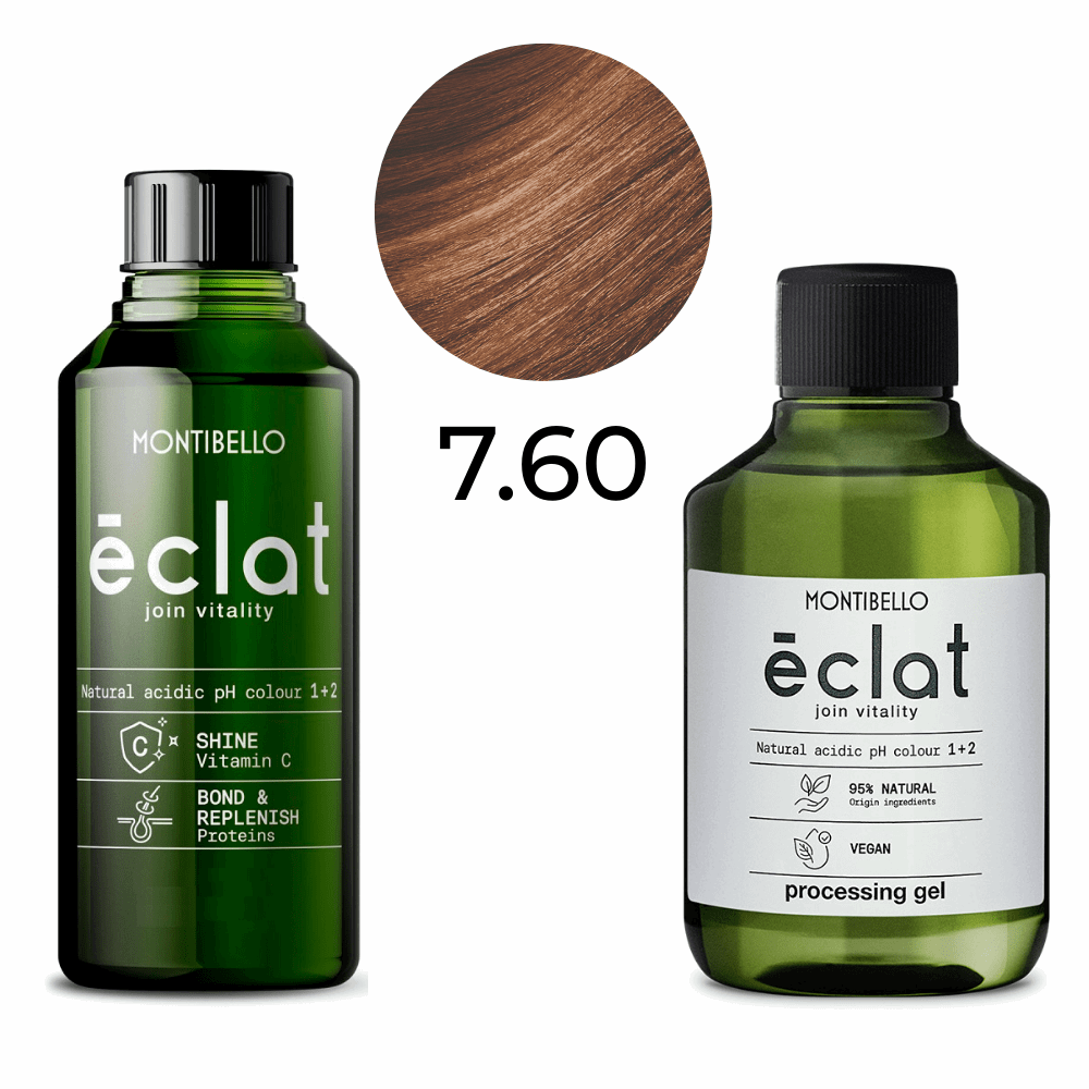 Zestaw Montibello Éclat Farba 7.60 naturalny kasztanowy blond 60 ml + emulsja aktywująca 1,5 % 120 ml