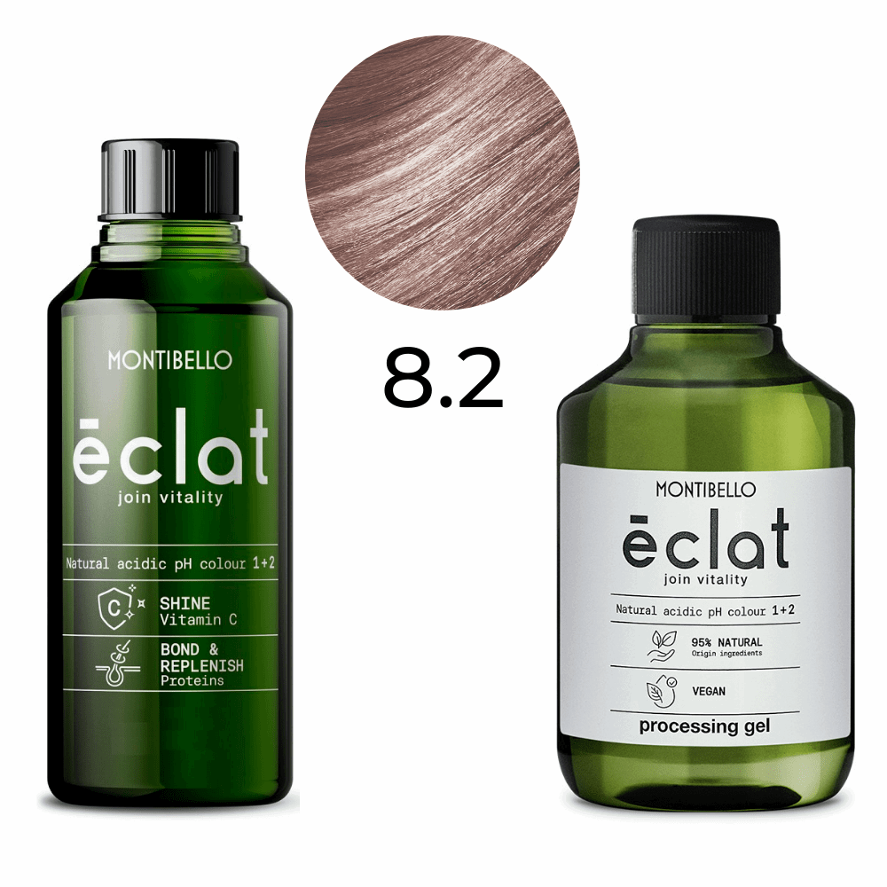 Zestaw Montibello Éclat Farba 8.2 perłowy jasny blond 60 ml + emulsja aktywująca 1,5 % 120 ml