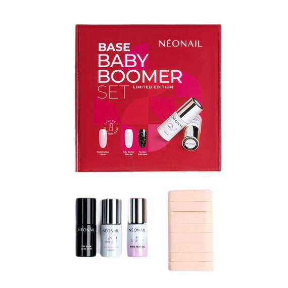 Zestaw Neonail Baby Boomer Set ( baza 7,2 ml + top 7,2 ml + żel 7,2 ml + gąbeczki do ombre )