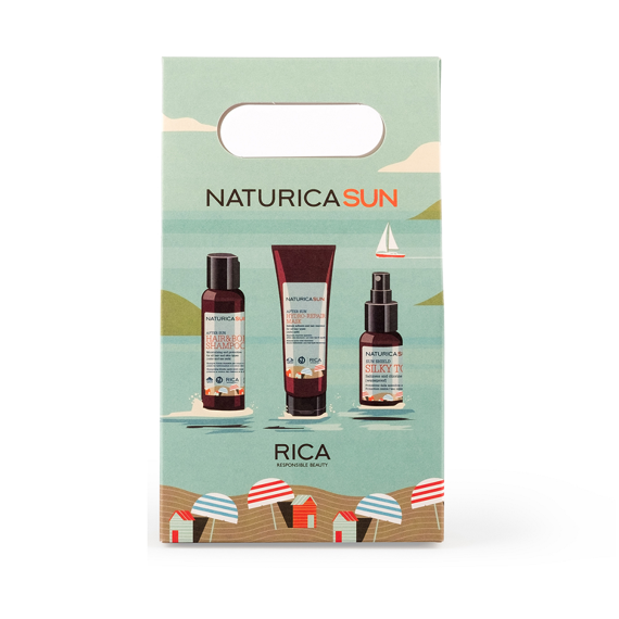 Zestaw Rica Naturica Sun Travel Kit nawilżająco regenerujący szampon 100 ml + maska 75 ml + serum 50 ml