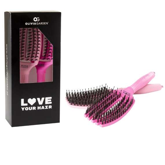 Zestaw szczotek Olivia Garden Love Your Hair Fingerbrush Combo Pink do rozczesywania włosów